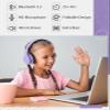 rockpapa E7 Over Ear Wireless Bluetooth Headphones with Mic Without Travel Case, Foldable Wired/Wireless Headphones with Microphone for Kids Childrens Boys Girls Teen Youth Adult Purple Black view 4