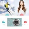 Camnoon Portable Digital Camera 48MP 1080P 2.4-inch IPS Screen 16X Zoom Auto Focus Self-Timer Face Detection Anti-Shaking Built-in Battery with Hand Strap Carry Pouch view 2