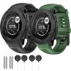 Gleenice 2 Pack Waterproof Replacement Band Compatible with Garmin Instinct, Soft Silicone Replacement Watch Strap Compatible with Garmin Instinct 2 / Instinct Esports / Solar / Tide / Tactical, view 1