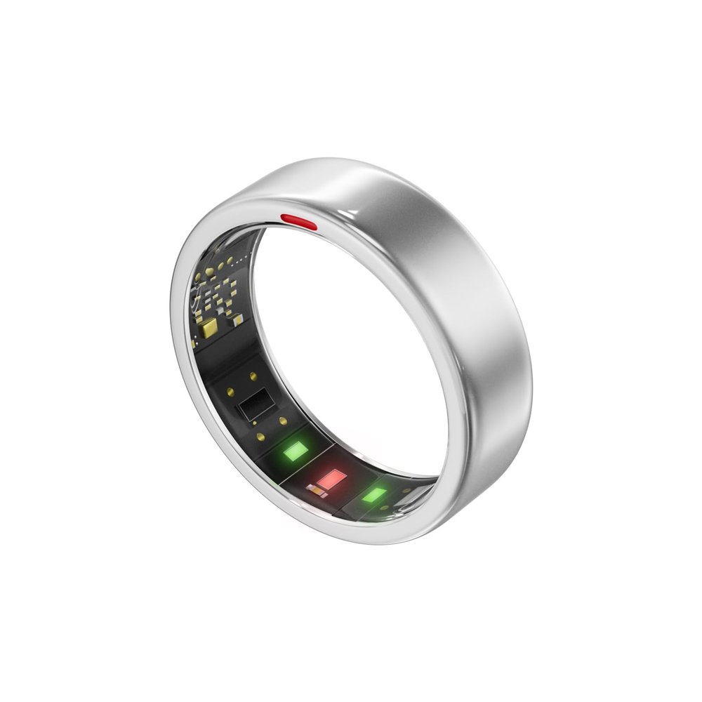 Smart Ring for Women Men- Sleep/Fitness/Stress/Heart Rate Tracker- Menstrual Records - 7 Days Battery Life - Wireless Charging - No APP Subscription - iOS & Android Compatible (Silver, Size 11)