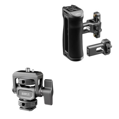 SIRUI Camera Cage Side Handle and Camera Monitor Mount with Cold Shoe Bundle