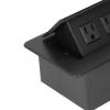 Modern Recessed Desk Power Strip with USB Ports, Waterproof, Slow Opening Power Outlet Station for Home Office, Aluminum Alloy, Long Lasting with Safe Charging view 2