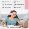 rockpapa E7 Over Ear Wireless Bluetooth Headphones with Mic Without Travel Case, Foldable Wired/Wireless Headphones with Microphone for Kids Childrens Boys Girls Teen Youth Adult Pink White view 4