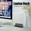 Locadence Vertical Laptop Stand, 5.9X4.7X1.8in Cooling Double Dock Aluminum Alloy Desktop Stand Holder with Silicone Protective Pad for Computers, Tablets view 2