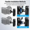 Aluminum Side Handgrip with Cold Shoe 1/4'' Thread 3/8'' ARRI Thread, Up and Down Adjustable and Cold Shoe Mount Camera Top Handle Bundle view 4