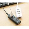 2.0 Multi USB 2.0 Hub USB Splitter High Speed 3 USB Card Reader USB Extender for PC Laptop (Color : Black) (Black) view 2