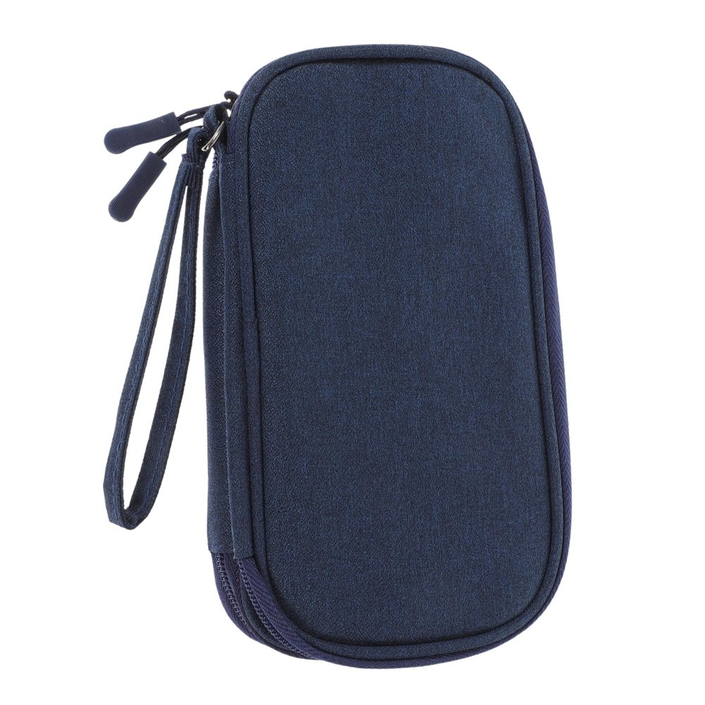KONTONTY Portable Travel Case for Chargers and Cords Small Dual-Layer Cable Organizer Bag for Earphones and Digital Accessories and Stylish Storage