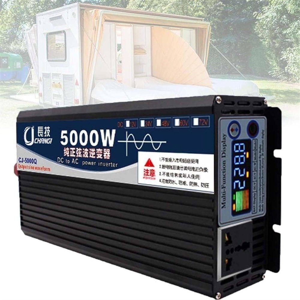 3000W 4000W 5000W 6000W 8000W Pure Sine Wave Power Inverter 12V 24V 48V 60V DC to 110V 220V AC Converter for Power Tools Home Vehicles RV Truck,5000W-24Vto110V
