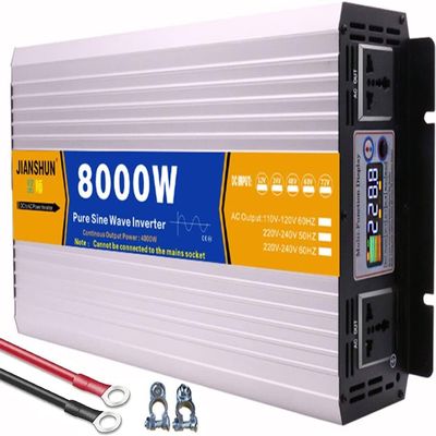 kubeier 3000 4000 5000 6000 8000 Watt Pure Sine Wave Car Power Inverter 12V 24V 48V 60V DC to 110V 220V AC with LCD Display and AC outlets for Tablets Laptops Smartphones,8000W-12Vto220V