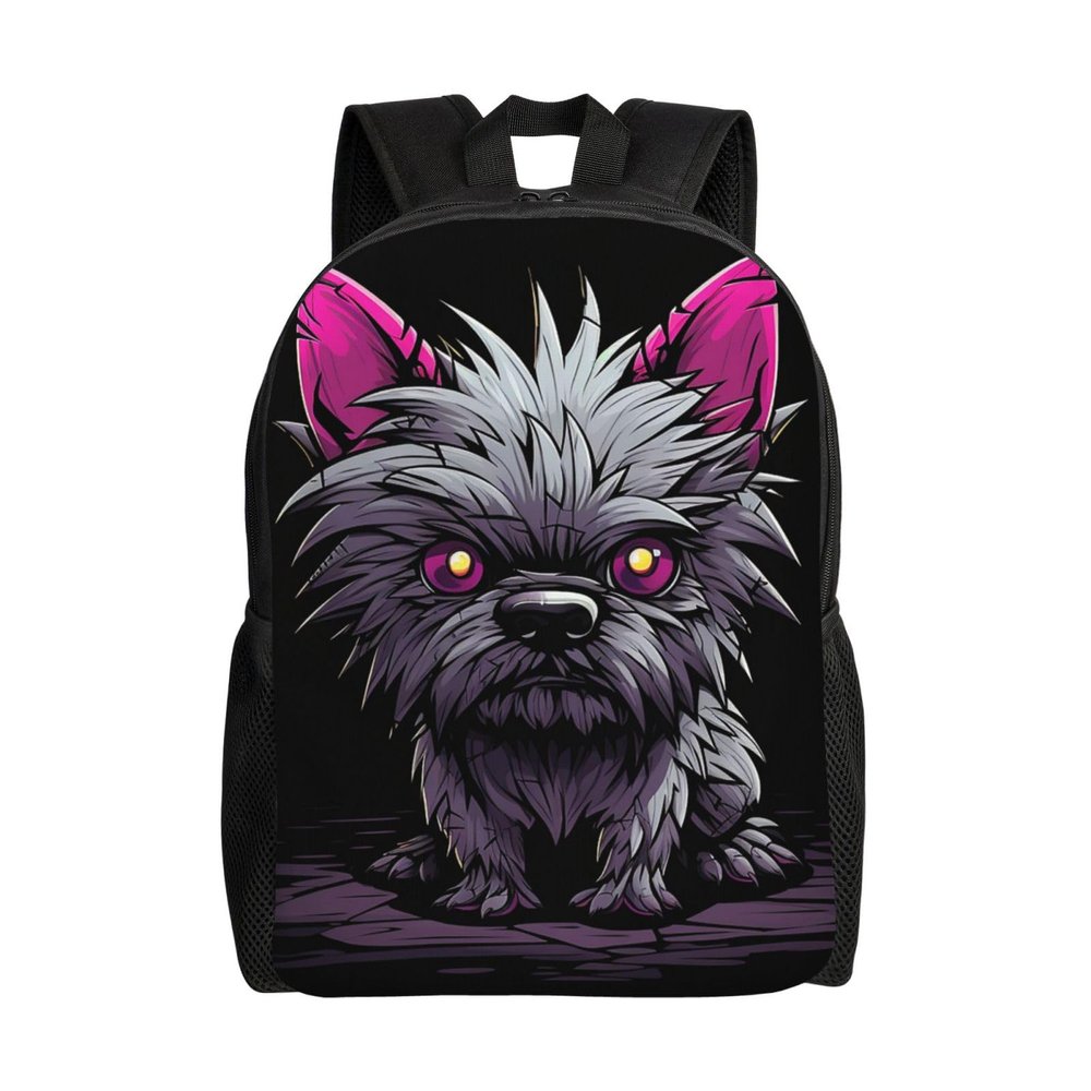BTCOWZRV Gray Pooh Dog Print Backpack for Women Men Lightweight Laptop Backpacks Travel Laptop Bag Casual Daypack