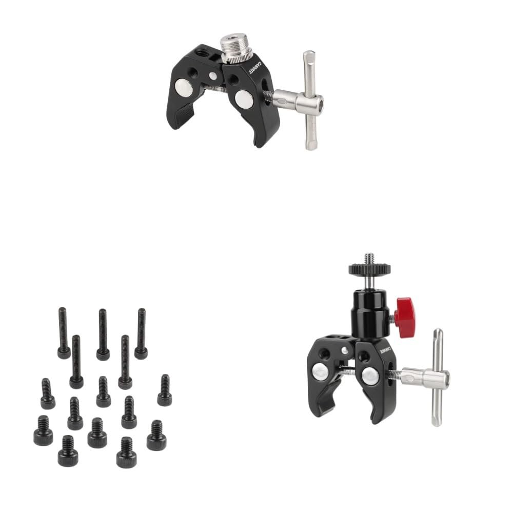 CAMVATE Crab clamp with 5/8"-27 thread + Three Types M4 Threaded Screw Pack + Super Clamp