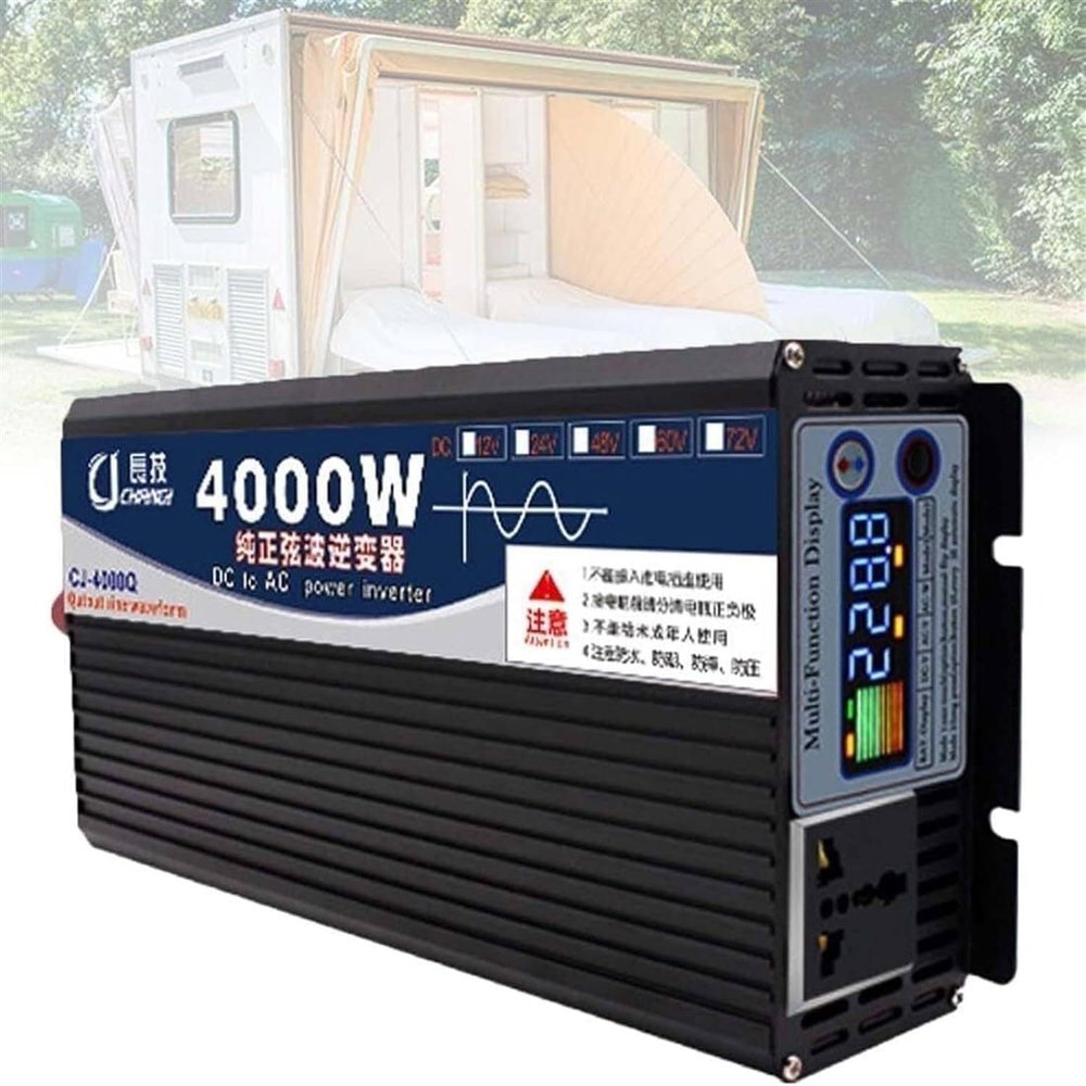 3000W 4000W 5000W 6000W 8000W Pure Sine Wave Power Inverter 12V 24V 48V 60V DC to 110V 220V AC Converter for Power Tools Home Vehicles RV Truck,4000W-24Vto220V