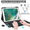 QYiiD iPad mini Keyboard Case Compatible with iPad mini 5/4/3/2/1, 7 Color Backlight, Wireless Detachable Folio Keyboard Cover [Droplet Shape] with Pencil Holder for iPad mini 5/Mini 4, Black view 3