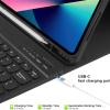 QYiiD iPad mini Keyboard Case Compatible with iPad mini 5/4/3/2/1, 7 Color Backlight, Wireless Detachable Folio Keyboard Cover [Droplet Shape] with Pencil Holder for iPad mini 5/Mini 4, Black view 4