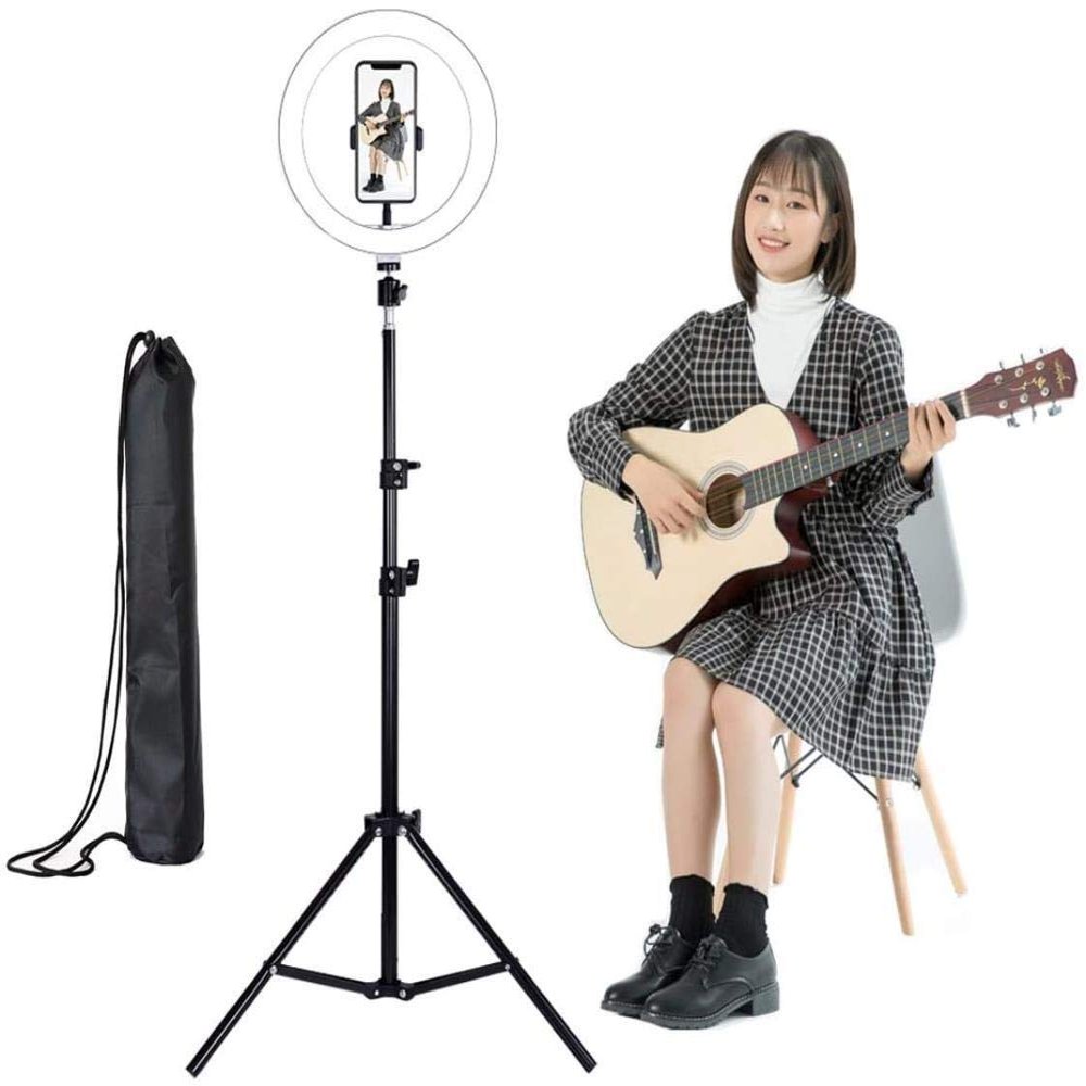 SXAYTLH Live Fill Light,10 inches Fill Light Ring Light Anchor Mobile Phone Bracket Fill Light LED Beauty Light Tripod Live Light Selfie Light