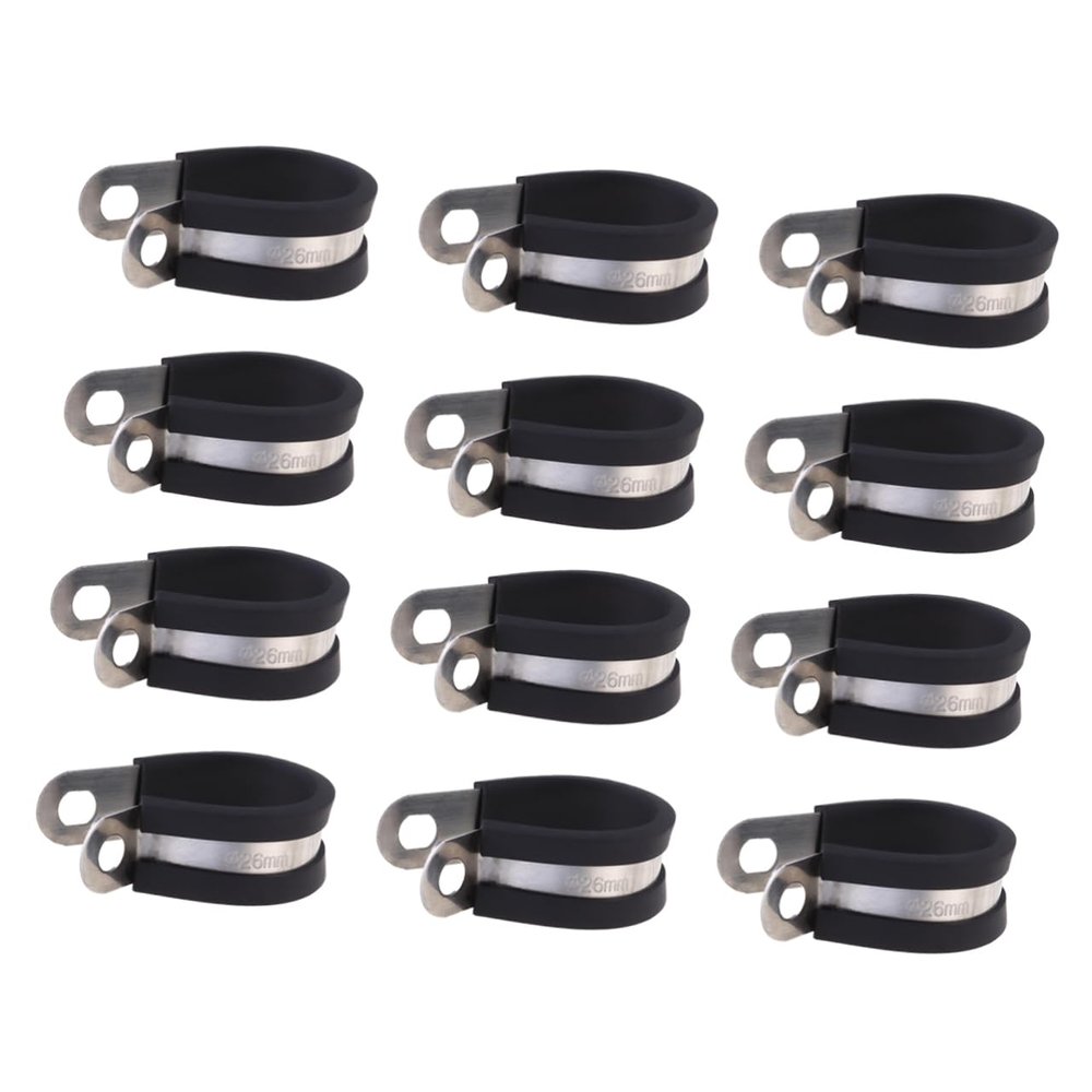Homoyoyo 12pcs Practical R-Type Cable Clip Wire Clamp for Jumper Cable Easy to Use Fixing Clips Management for Home Factory