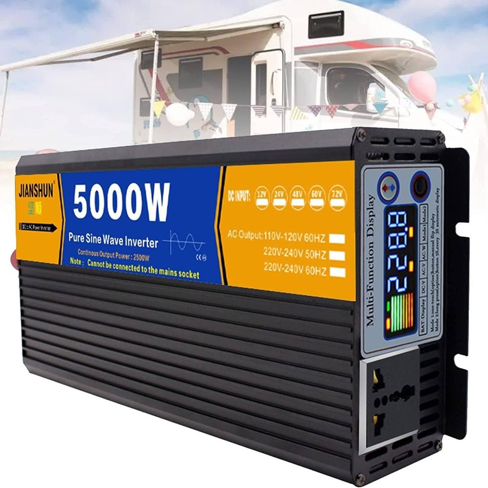 3000 4000 5000 6000 8000 Watt Pure Sine Wave Power Inverter 12V 24V 48V 60V DC to 110V 220V AC Converter Car Inverters with LCD Display Dual Cooling Fans Inverter for RV,5000W-48Vto110V