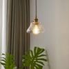 OJRGG Creative Chandelier Scandinavian Single Head Pendant Light Modern Simple LED Brass Glass Ceiling Light Fixture for Kitchen Island Living Room Bedroom Bedside Dining Room Hallway Hanging Light(A) view 3