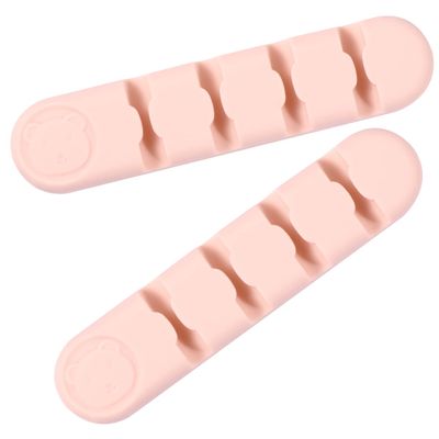 DOITOOL 2pcs Silicone Cord Organizer Clips Self-Adhesive Cable Holders for Desk Wall Management Wire Management for Cables Chargers and Headphones Smooth Surface Compatibility Pink