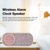NDNCZDHC Alarm Clock Radio with Bluetooth Speaker, FM Radio,Dual Alarm Clock with LED Mirror Screen,USB Charging Output Digital Clock for Bedroom view 2