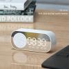 NDNCZDHC Bluetooth 5.0 Speaker Alarm Clock with FM Radio, Rechargeable Alarm Clock with LED Mirror Screen Digital Alarm Clock view 2