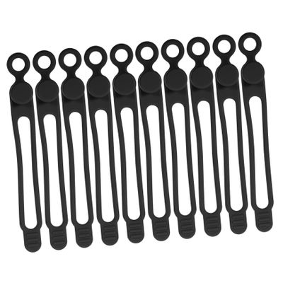 10pcs Silicone Cable Ties Reusable Cord Ties for Home Office Cable Management