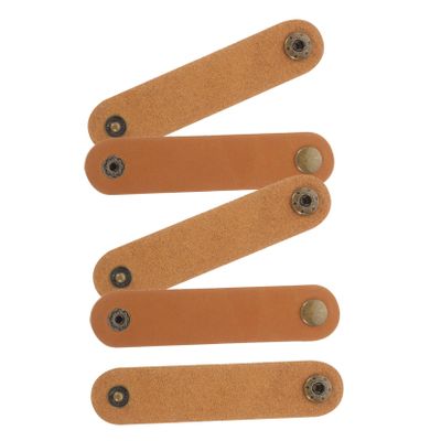 DOITOOL 5pcs Leather Cord Organizer with Durable Cowhide Reusable Cable Management Straps for Usb Headphones and Electronic Cables for Storage