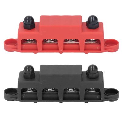Hyuduo Bus Bar Terminal Block 48V, 2Pcs Heavy Duty Bus Bar Terminal Block 48V 250A for RV Marine Power Distribution DC Box, Accessories