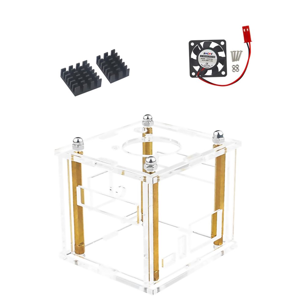CHICHIYANG High Performance Fully Vented Case Transparent Acrylic RPI Case with Cooling Fan for Orange Pi Zero 3