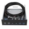 Gugxiom USB Front Panel Hub, 4 Ports USB 2.0 & 3.0 Hub, PC Front Panel Connector with 19 Pin HD Audio and 3.5mm Earphone Jack Mic Interface view 1