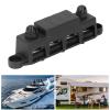 4 Position Distribution Block, Power Distribution Block 4 Stud M10 Heavy Duty Bus Bar 48VDC 250A for Automobile RV Yacht, Distribution Blocks (Black) view 2