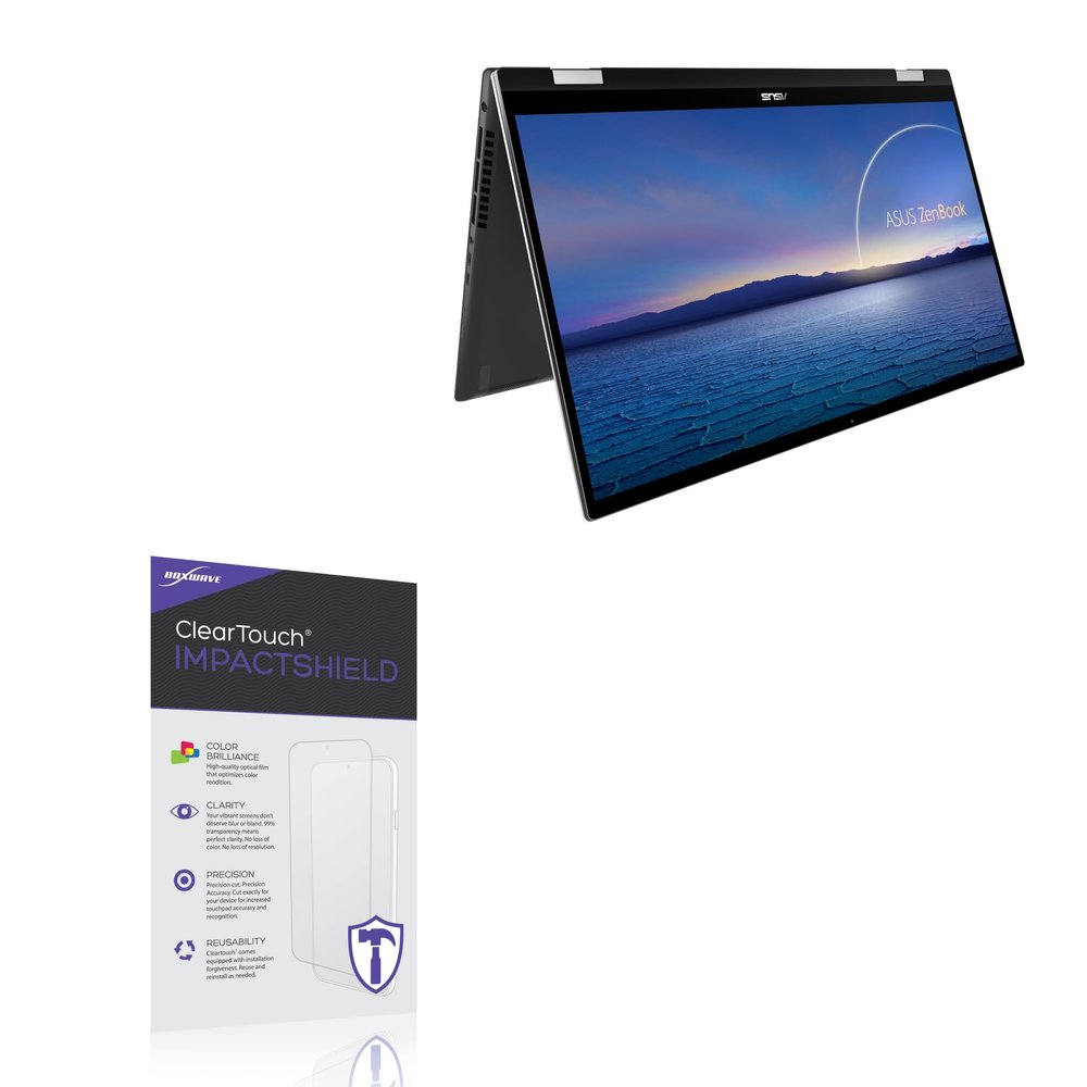 BoxWave Screen Protector Compatible with ASUS ZenBook Flip 15 (UX564) - ClearTouch ImpactShield (2-Pack), Impenetrable Screen Protector Flexible Film