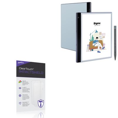 BoxWave Screen Protector Compatible with Bigme Inknote Color+ Lite - ClearTouch ImpactShield (2-Pack), Impenetrable Screen Protector Flexible Film