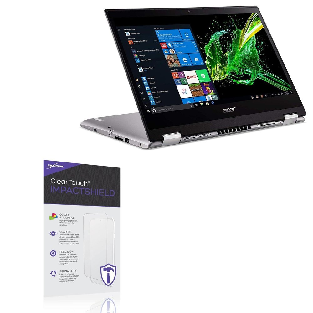 BoxWave Screen Protector Compatible with Acer Spin 3 (SP314-53N) - ClearTouch ImpactShield (2-Pack), Impenetrable Screen Protector Flexible Film