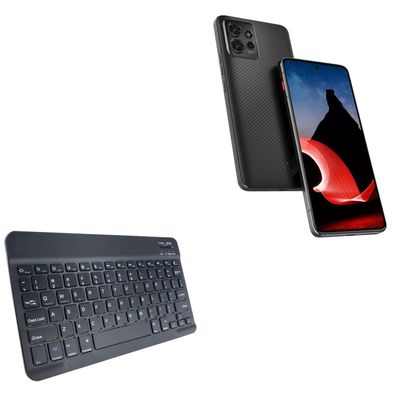 BoxWave Keyboard Compatible with Motorola ThinkPhone - SlimKeys Bluetooth Keyboard, Portable Thin with Chiclet-Style Keys - Jet Black