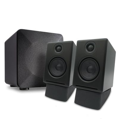 Audioengine A2 Black Computer Speakers with S6 Subwoofer and DS1 Stands