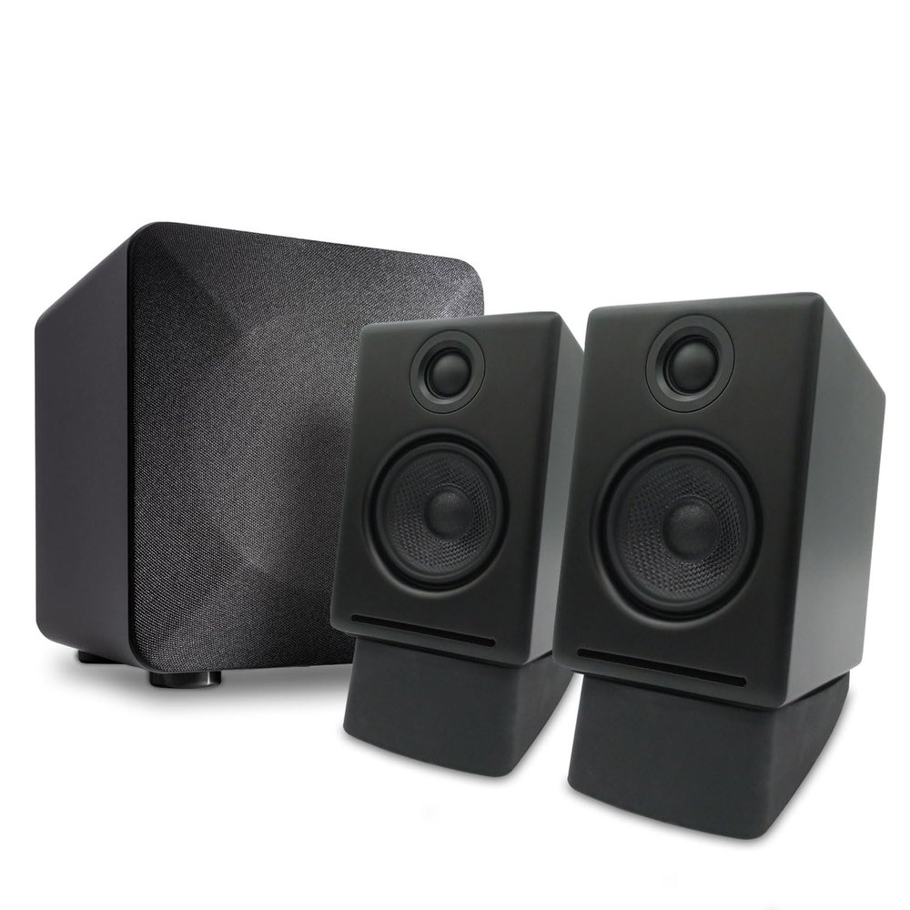 Audioengine A2 Black Computer Speakers with S6 Subwoofer and DS1 Stands