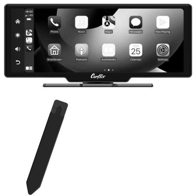 BoxWave Stylus Pouch Compatible with Carflix Wireless CarPlay Screen for Car (10.26 in) - Stylus PortaPouch, Pen Stylii Holder Carrier Portable Self-Adhesive - Jet Black