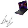 BoxWave Stand and Mount Compatible with MSI Raider GE78 - Compact QuickSwitch Stand, Portable Multi Angle Viewing Foldable Riser - Metallic Silver view 1