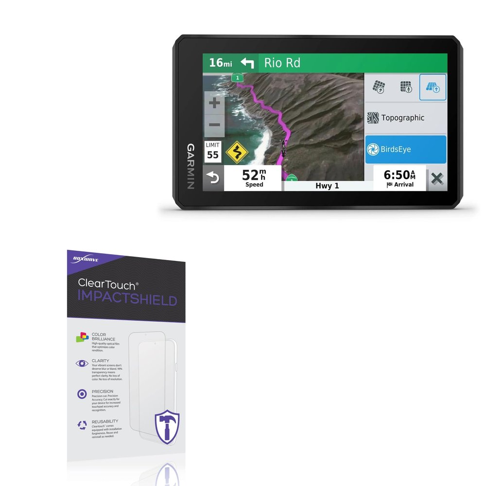 BoxWave Screen Protector Compatible with Garmin zumo XT - ClearTouch ImpactShield (2-Pack), Impenetrable Screen Protector Flexible Film