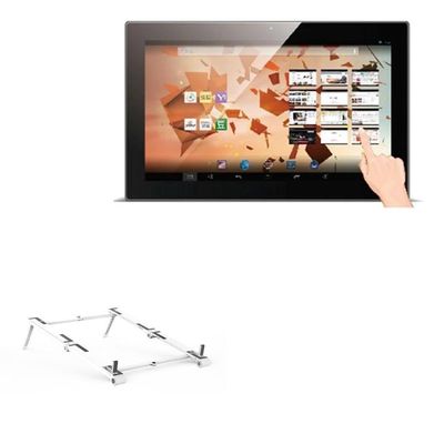 BoxWave Stand and Mount Compatible with Geekland GK-VR121-V11 (12.1 in) - Pocket Aluminum Stand 3-in-1, Portable Multi Angle Viewing Riser - Metallic Silver