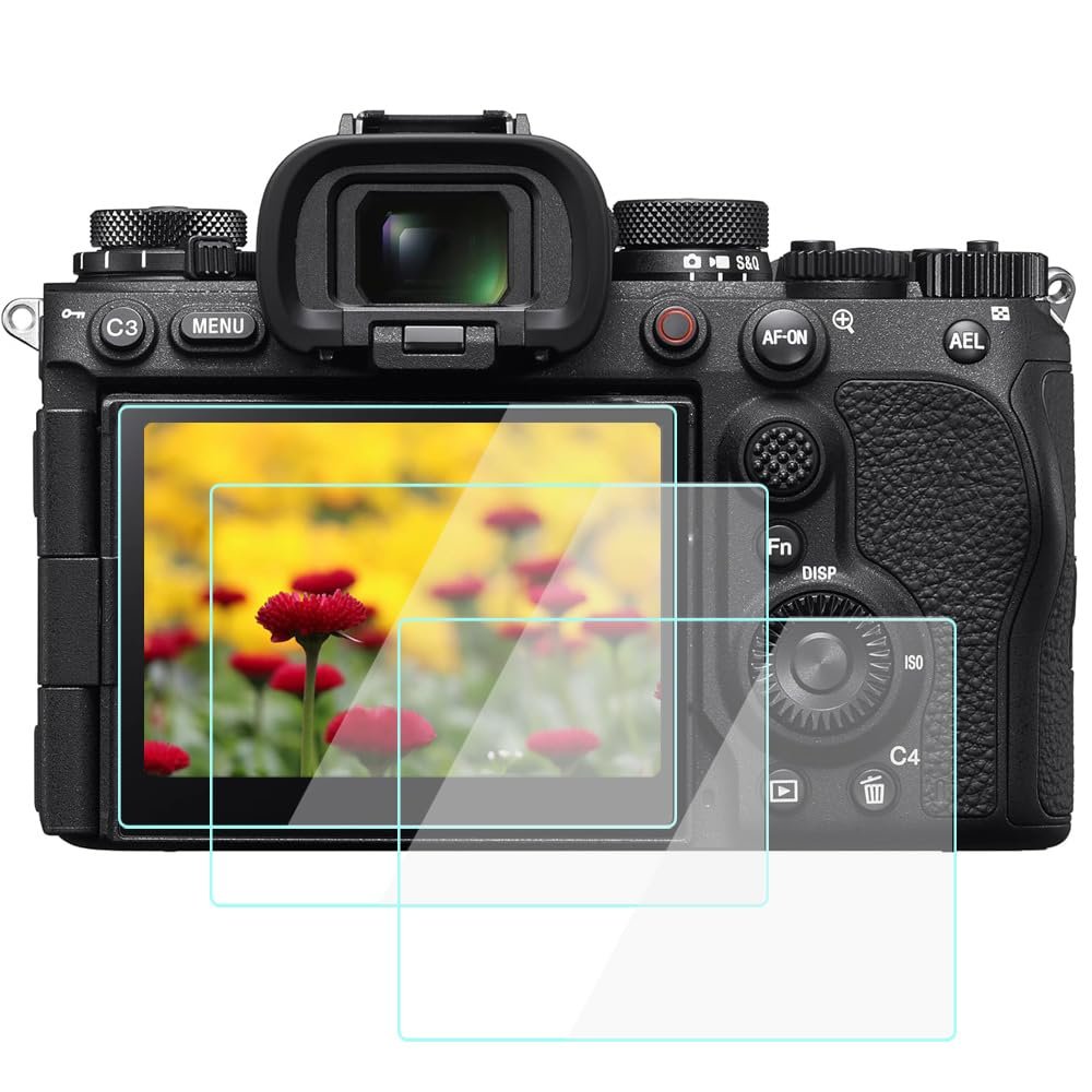 A9iii Screen Protector Anti-Scrach Anti-Bubble Ultra-Clear 9H Tempered Glass 3-Pack, Compatible for Sony A9 Mark III / a9iii Camera