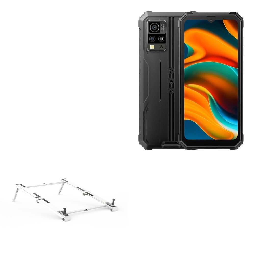 BoxWave Stand and Mount Compatible with Blackview BV4800 - Pocket Aluminum Stand 3-in-1, Portable Multi Angle Viewing Riser - Metallic Silver