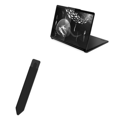 BoxWave Stylus Pouch Compatible with Lenovo Yoga Book 9i - Stylus PortaPouch, Pen Stylii Holder Carrier Portable Self-Adhesive - Jet Black