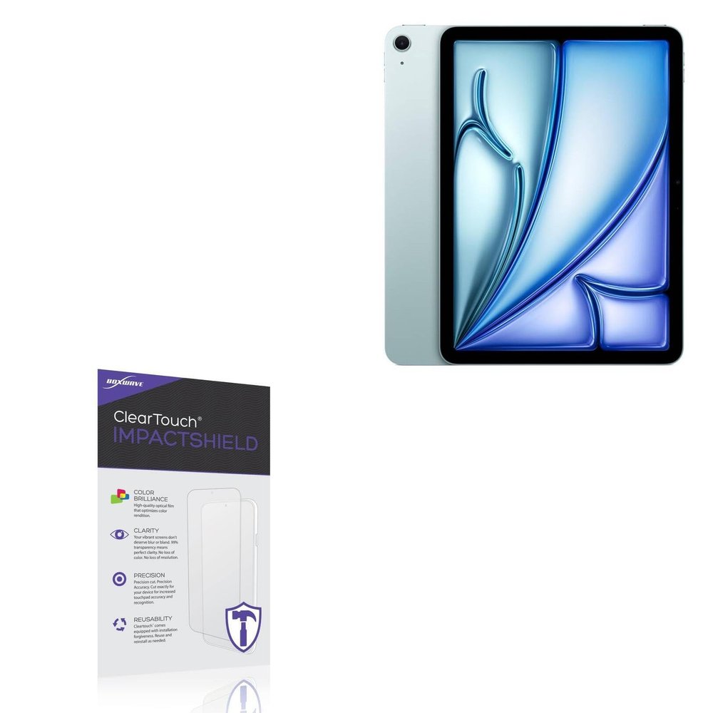 BoxWave Screen Protector Compatible with Apple iPad Air (6th Gen 2024) (11 in) - ClearTouch ImpactShield (2-Pack), Impenetrable Screen Protector Flexible Film