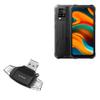 BoxWave Smart Gadget Compatible with Blackview BV4800 - AllReader SD Card Reader, microSD Card Reader SD Compact USB - Jet Black view 1
