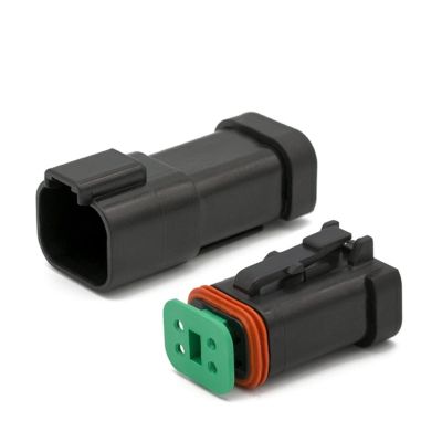 Tongkat Ruiting Store 1/5/10/Sets 2/3/4/6/8/12 Pin De/UTS/ch DT04-2P-E005 Type Automobile Connector Black Flat Cover Male Female DT06-2/3/4/6/8/12S (Color : 4P Female Male, Size : 1 Set)
