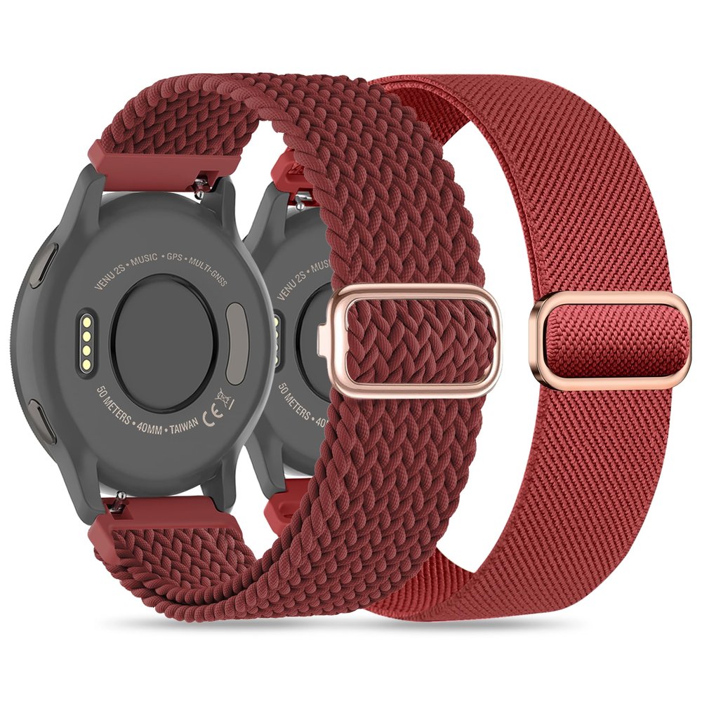 Laband 18mm Braided Stretchy Nylon Watch Band Compatible with Garmin Venu 2S/Venu 3S/Venu 4 41mm/Vivoactive 4S/Vivomove 3S/Forerunner 255S/Forerunner 265S,Quick Release Loop Soft Strap for Women Men