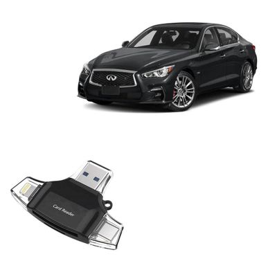 BoxWave Smart Gadget Compatible with Infiniti 2020 Q50 Display (Upper 8 in) - AllReader SD Card Reader, microSD Card Reader SD Compact USB - Jet Black