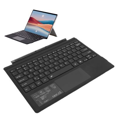 Yunir Bluetooth Tablet Keyboard Rechargeable, Magnetic Portable Backlight Keyboard with Touchpad, for Pro 3 4 5 6 7, 60hr Battery and 10M 32.8ft Working Distance (Black)